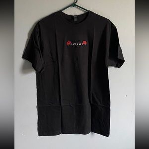 Men’s Black Rose Savage Medium Embroidered Tee
